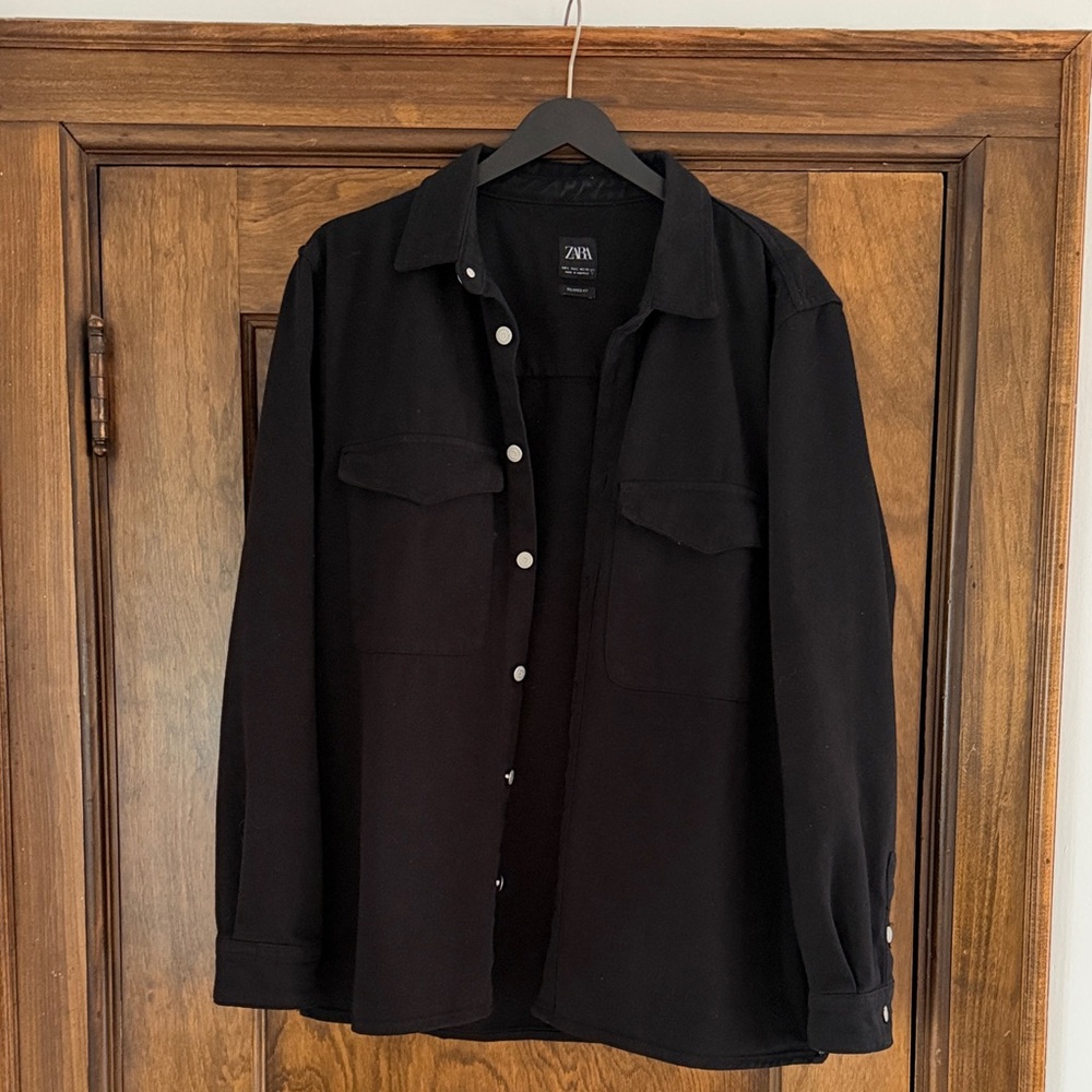Zara Black Lightweight Shirt Jacket